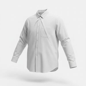 Lanvin Paris Pinstripe Cotton Poplin Shirt Tie Collar Detail Made Italy 43